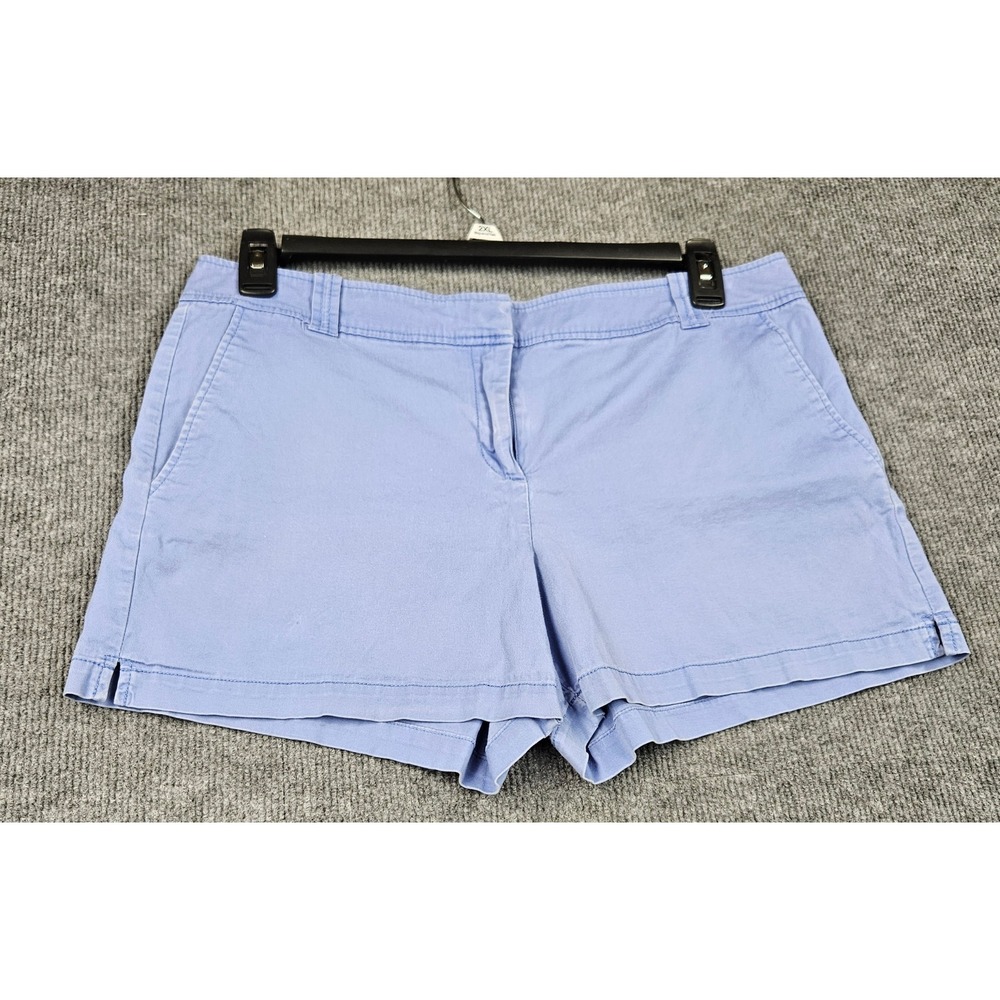 New York & Company Chino Shorts Blue Stretch Cotton Size 12 Periwinkle Preppy